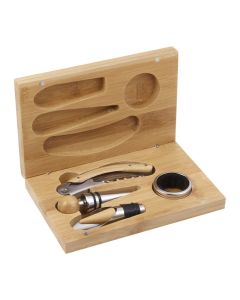 4 Piece Bamboo Wine Gift Set