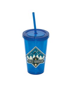 Double Walled Tumbler & Straw (500mL)