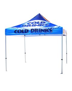 A blue 600D polyester 10x10ft custom canopy event tent.