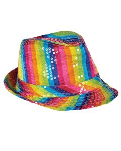 Sequined Rainbow Fedora