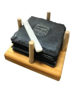 Slate Coaster & Soapstone Marker Set