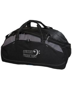 black with grey accents 24 inch extra large sports bag with grey logo