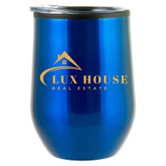 Bay Mist Stainless Wine Tumbler & Lid (12oz)