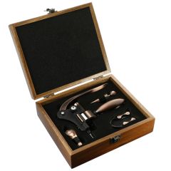 Graze Wood & Metal Wine Set