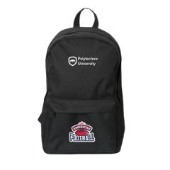 black laptop backsack with full colour logo
