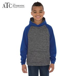 ATC Dynamic Heather Fleece Two Tone Hooded Youth Sweatshirt